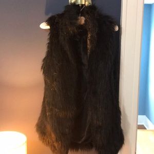 black fur vest